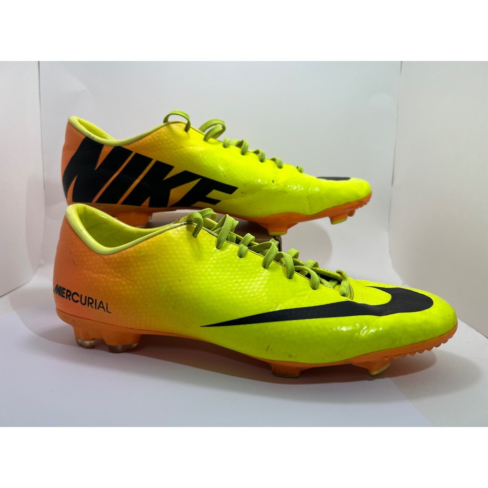 Nike‎ Mercurial Victory IV FG Soccer Cleats Volt Orange Mens 12 555613-708